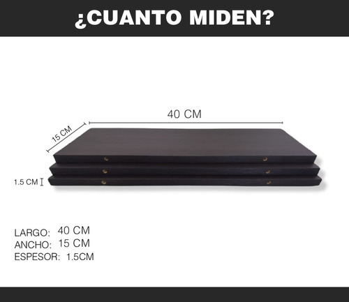 Imagen 5 de 9 de Set De 6 Repisas Flotantes Minimalistas Madera 40x15 Cm Color Roble Dakar