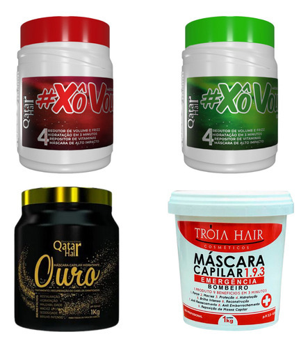 Combo Troia Hair 4 Hidratações 4x1kg Original Imediato Cor De Cabelo