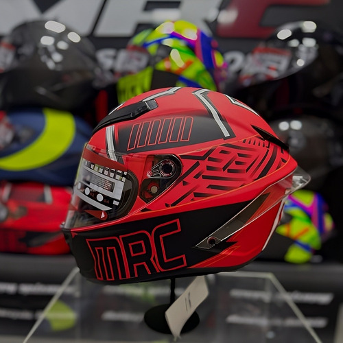 Casco Mrc Ff320 Incluye Visor Tornasolado Y Aleron Rojo Marc Marquez L
