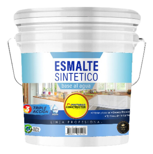 Esmalte Sintetico Base Agua Gris Triple Accion Tineta 16lts