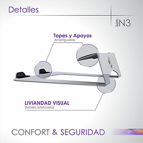 Imagen 4 de 7 de Soporte Notebook Bam N3 Mac, Dell, Hp De 13 A 16 Premium!!!