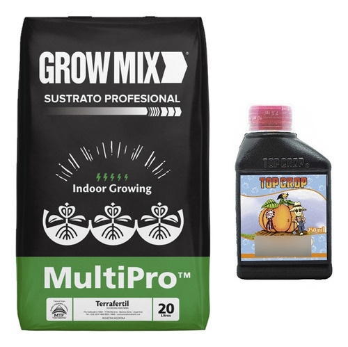 Sustrato Growmix Multipro 20lts Con Top Crop Bud 250ml