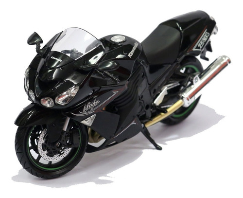 Miniatura Moto Kawasaki Zx-14 Preta 2011  1/12