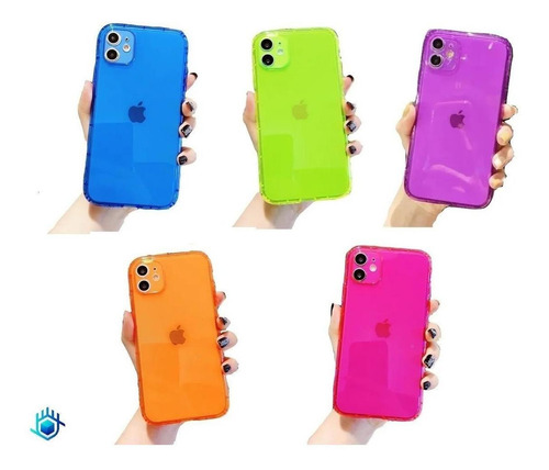 Funda Protector iPhone Candy Neon Resistente Airbag Case 3d