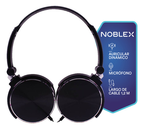 Auriculares Vincha Noblex Hp107 Con Micrófono 3,5mm Color Negro