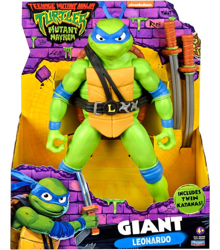 Figura Tortugas Ninjas Gigante Leonardo 30 Cm Playmates