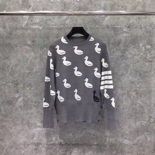 Jersey Unisex De Lana Jacquard Con Cuello Redondo Y Estampad