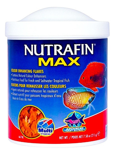 Nutrafin Max Escamas Realza Color Tropicales Marinos 215 Gr.