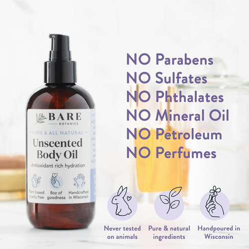 Óleo Corporal Bare Botanics Hidratante Sem Perfume 240 Ml 10