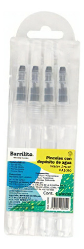 Barrilito Pinceles Con Depósito De Agua, 4 Pinceles, Para