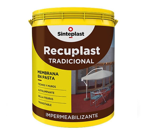 Membrana En Pasta Recuplast Tradicional 10 Lts Techos