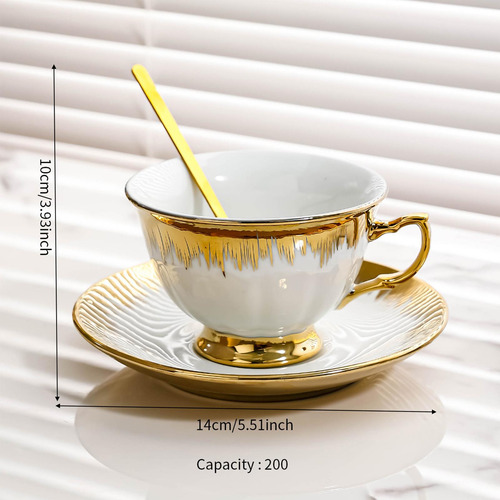 Taza De Café De Cerámica Con Platillo, Taza De Capuchino,