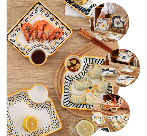 Plato Para Albóndigas Con Compartimentos De Estilo Japonés
