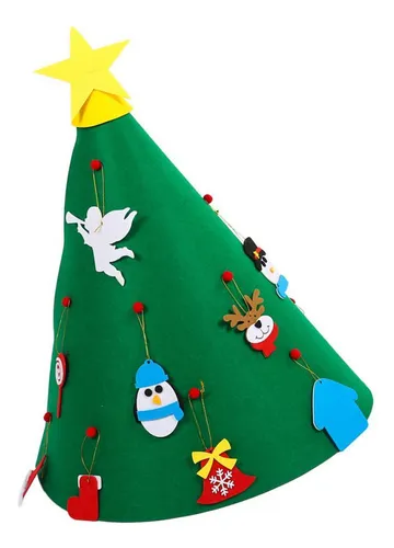 Christmas Árvore De Natal De Feltro, Chapéu De Papai Noel