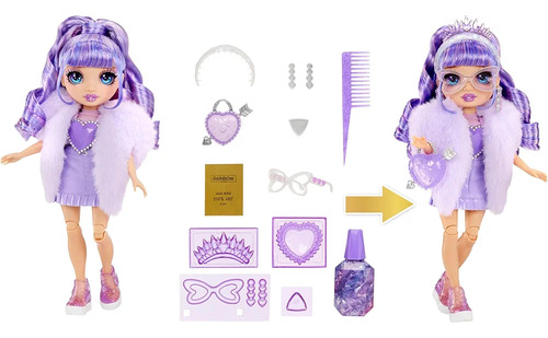 Rainbow High Creative Crystals Muñeca Violet Willow