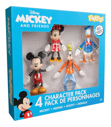 Flexfigs: Mickey Mouse Pack De 4 Caracteres Disney Articuló