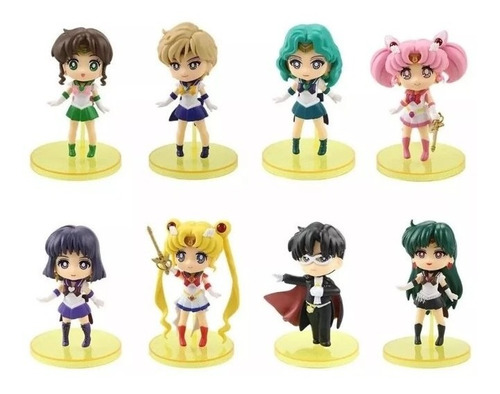 Sailor Chibi Moon Tuxedo Mask Colección 8 Figuras En Bolsa 