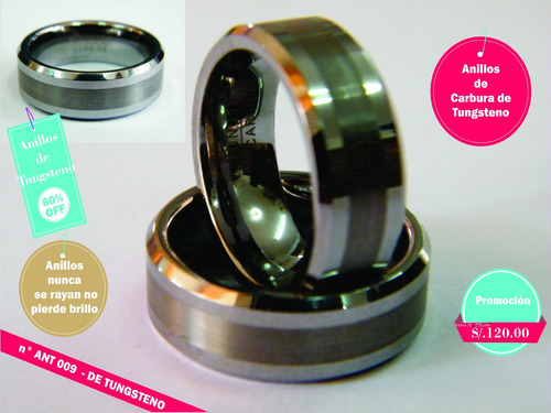 Anillo Elegante De Acero Para Bodas- Compromisos.