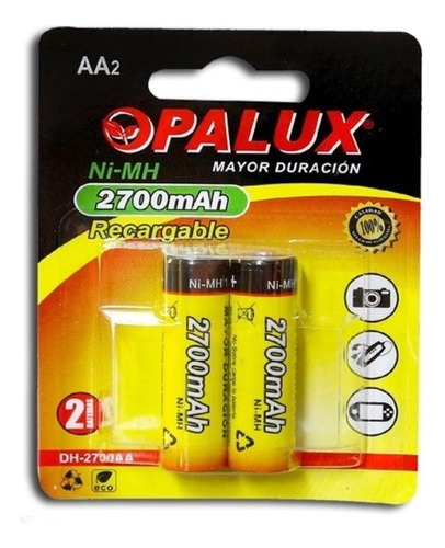 Pila Recargable Aa 2700mah (2 Pilas) Opalux