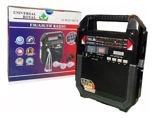 Super Radio Multifuncional Bt 3 Bandas Kit Solar Iu-r5215bts