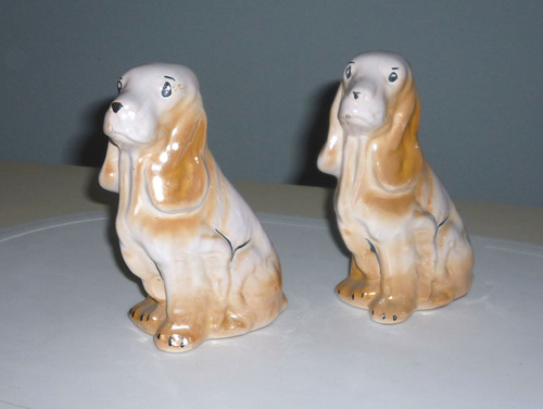 Perritos Cerámica-adornos 2 Figuras/estatuitas De Perritos