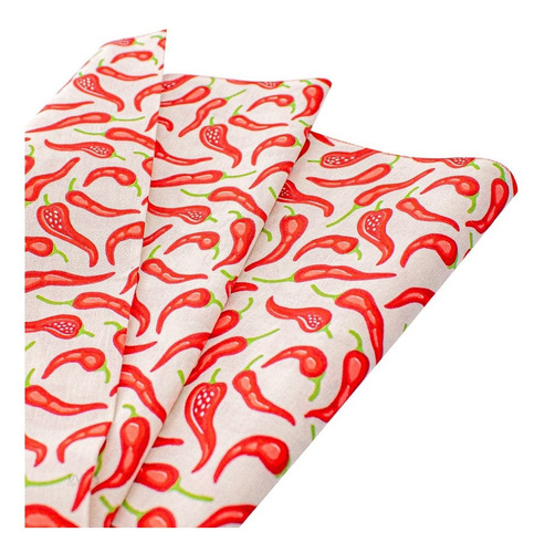 Tecido Estampado Pimentinha 100% Algodão 1m X 1,5m Tricoline Cor Branco