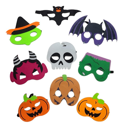 Antifaces Halloween Diseños S X 12 - Cienfuegos - Color