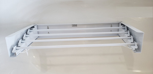 Imagem 9 de 9 de Varal Aluminio 1,2m Oculto/magico -7 Varetas Dobravel Branco