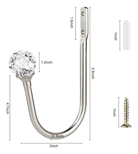 Cortina Holdbacks, 4 Pcs Curtain Tiebacks Hooks Para Cortina