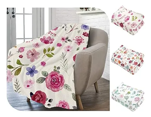 Manta Floral De Flores Silvestres, Manta De Franela Suave Y