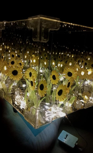 Lampara Decorativa Girasoles Infinitos A Pila Para Armar Girasoles