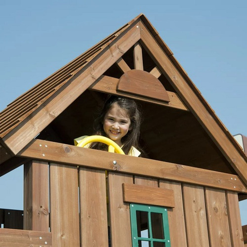 Casa De Madera, Niños Resbaladilla Tobogan Diversion Juego