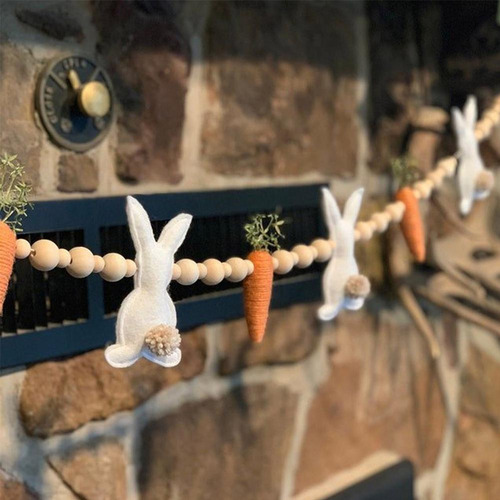 Corona De Conejito De Pascua Con Forma De Zanahoria Y Cuenta