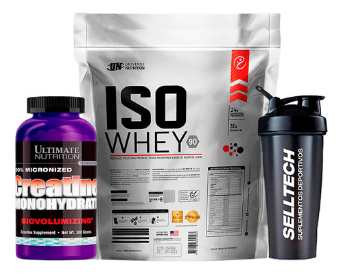 Iso Whey 90 5kg Chocolate+creatina Ultimate Nutrition 300gr