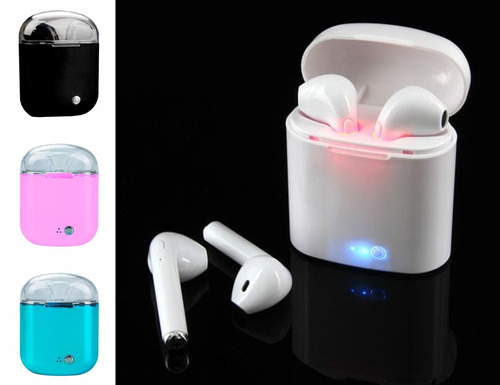 Auriculares Bluetooth Simil AirPods Negro + Base