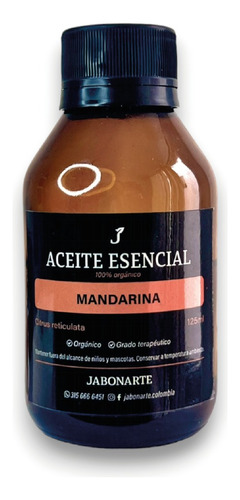 Aceite Esencial De Mandarina 125 Ml - Puro Grado Terapeutico