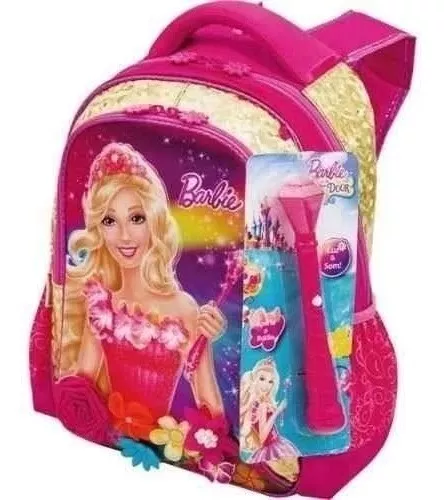 MOCHILA ESCOLAR BARBIE PORTAL SECRETO GRANDE 3 BOLSOS SESTINI 063515-08  055877