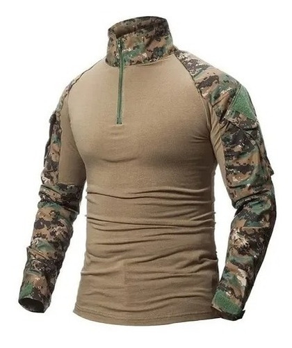 Polera Táctica Combat Shirt Estilo Militar Airsoft Ripstop