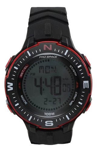 Reloj Pro Space Psh0097-dir-4h Hombre Sumergible Negro Rojo Blanco
