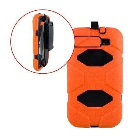 Samsung Funda Estilo Survivor Galaxy S3 Uso Rudo Clip Naranj