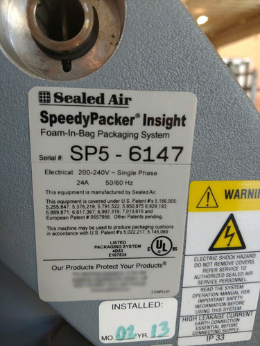 Imagen 5 de 5 de Maquina Speedy Packer Insight Sp5 6547 Sealed Air
