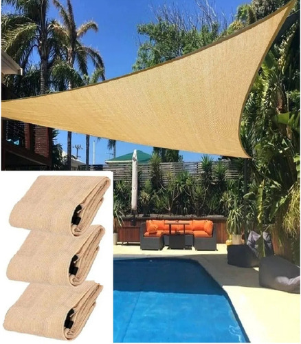 Imagen 3 de 8 de Pack 3 Toldo Vela Impermeable Toldo Plegable 5x5x5m Tringulo
