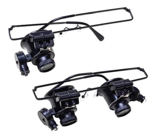 Lupa De Forma De Gafas Led Negro-monocular Lupa De Forma De Gafas Led Negro-monocular