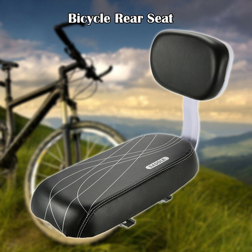 Asiento Trasero Bicicleta Cuero Pu Cojín Suave Con Respaldo