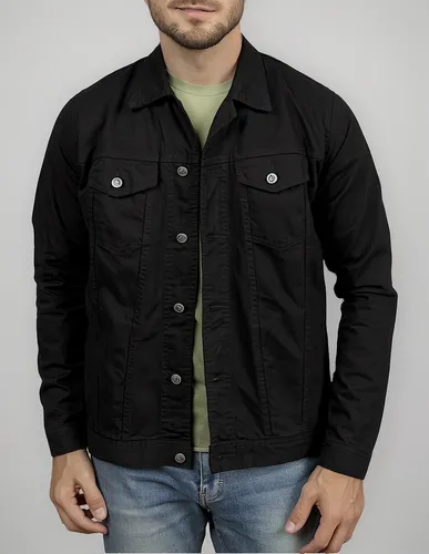 Jaqueta Masculina Brim Premium Sarja Fechamento Botões Bolso