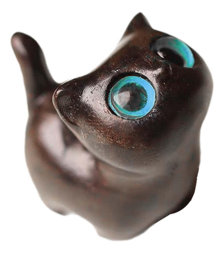 Estatuilla De Madera, Estatua De Gato, Regalo De Estilo C