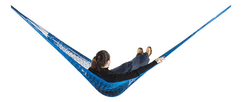 Rede De Dormir  Descanso Camping Nylon Impermeável Azul Anil