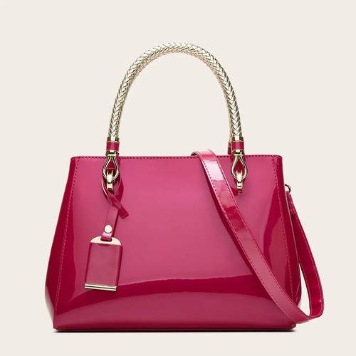 Bolso De Mujer De Charol De Color Caramelo De Moda Y Moderno