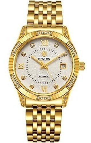 Binlun 18k Chapado En Oro Relojes Para Hombres Reloj De Puls