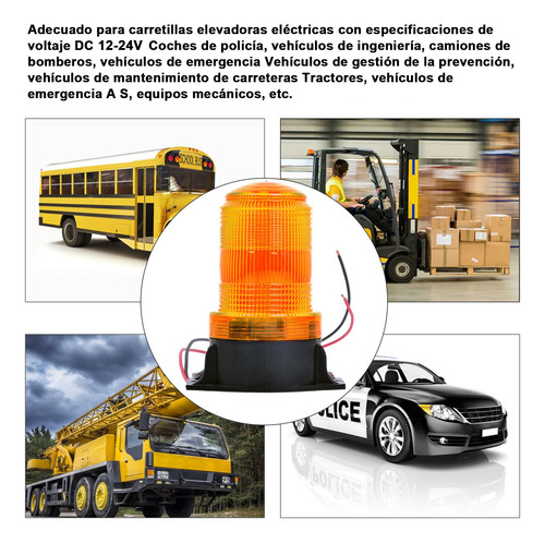 Torreta Led Ambar 30led Estrobo Para Montacargas Universal